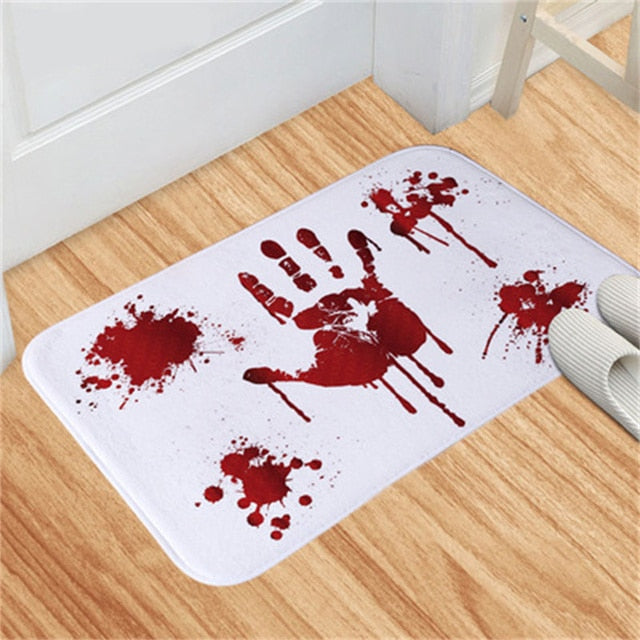 Bloody Footprint Door Mat for Halloween