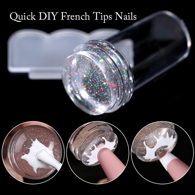 French Transparent Nail Art Stamping Tool