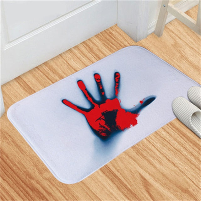 Bloody Footprint Door Mat for Halloween