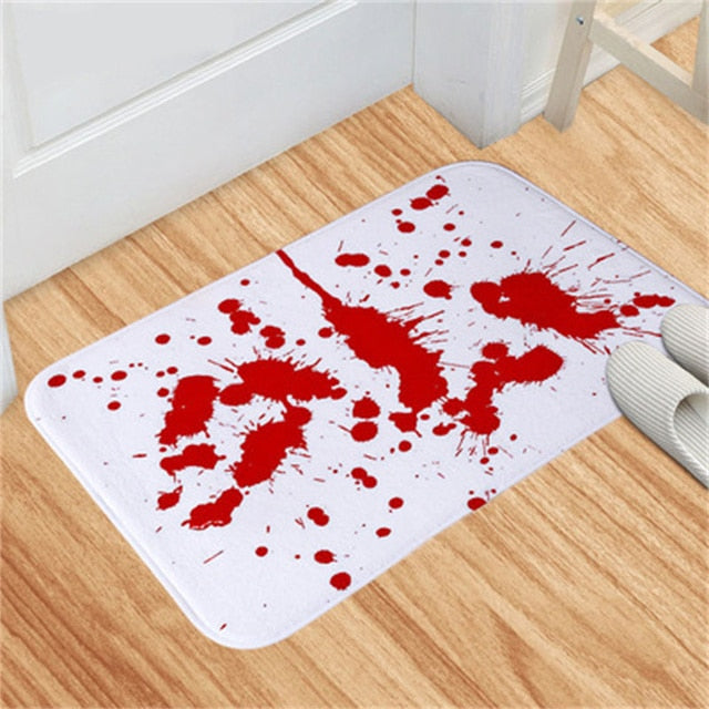 Bloody Footprint Door Mat for Halloween