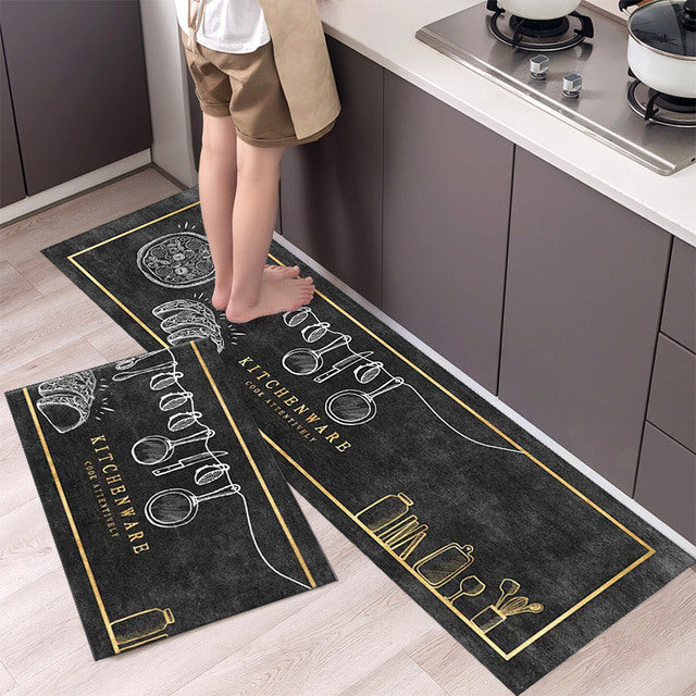 Tableware Pattern NON-Slip Kitchen Floor Mat