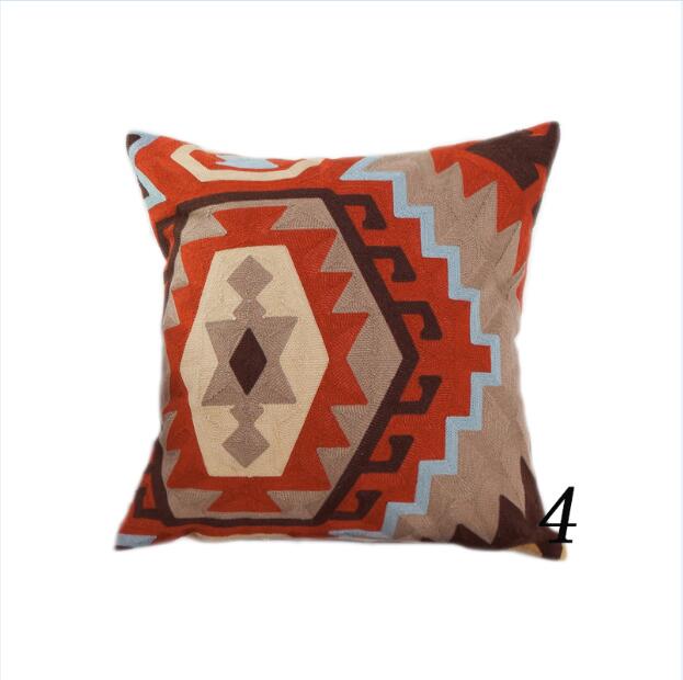 Kilim Pattern Cushion Cover Embroidery Throw Pillow Cover for Sofa, Couch