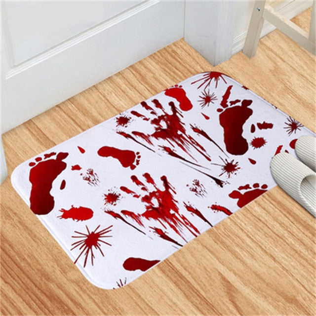 Bloody Footprint Door Mat for Halloween