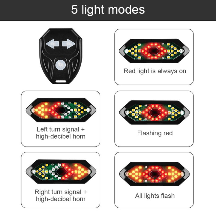 Bike Turn Signals   Rear Light with Horn