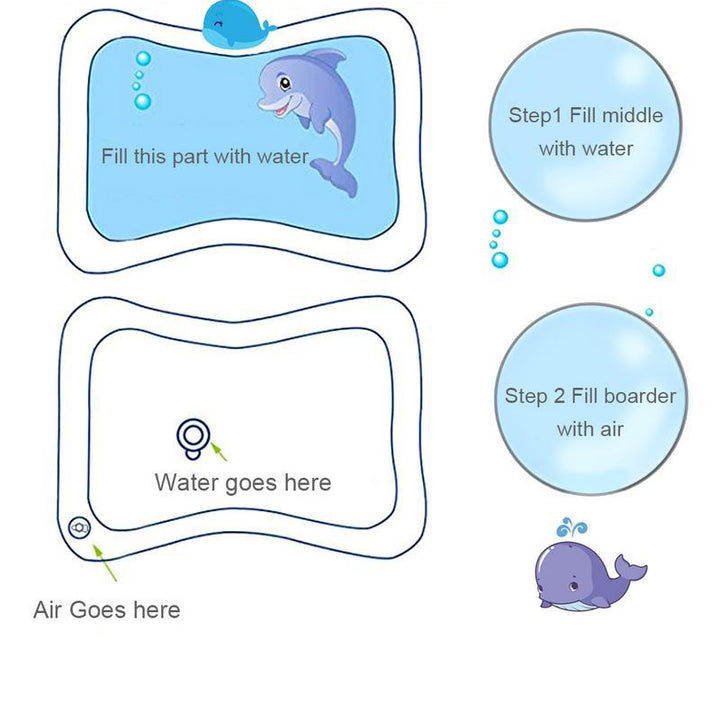 Tummy Time Inflatable Water Mat for Babies