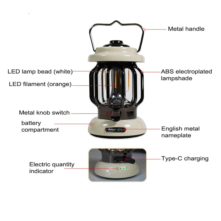 Camping LED Lantern by Vintage Lights