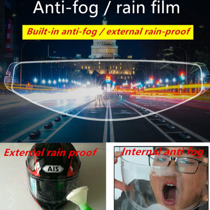 Universal Motorcycle Helmet Anti-fog and Rainproof Film!  Durable Nano Coating