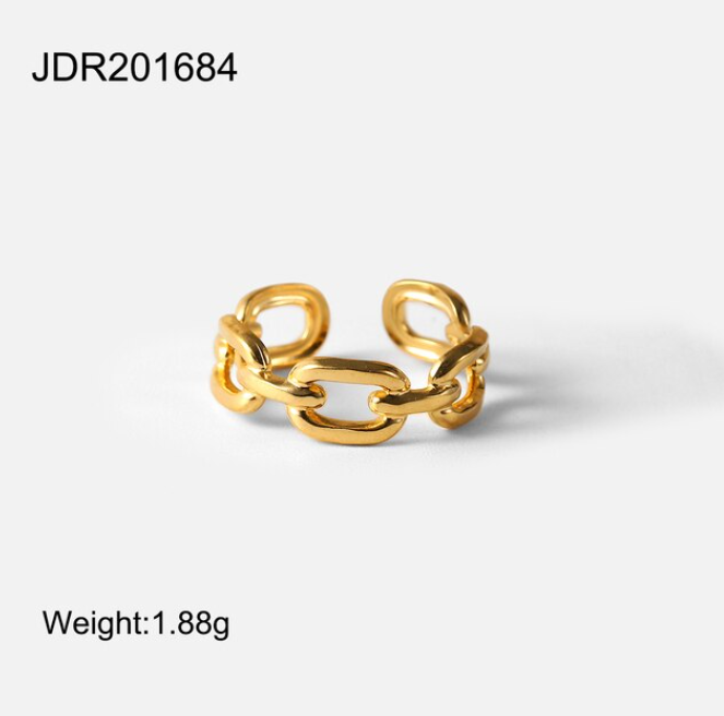 Gold Chain Link Open Rings