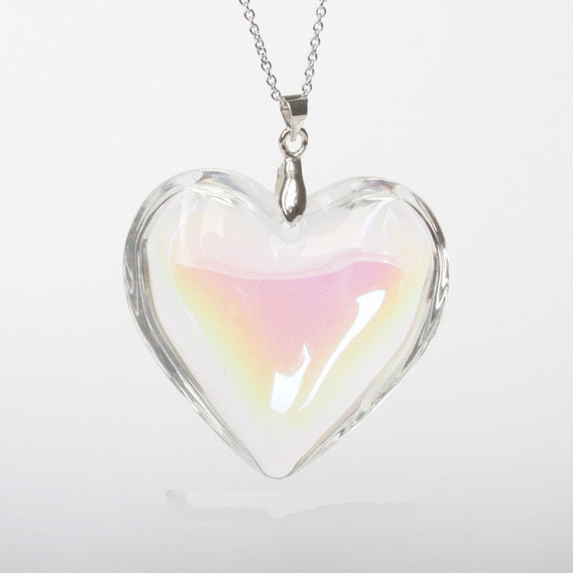 Aura Glass Heart Necklace