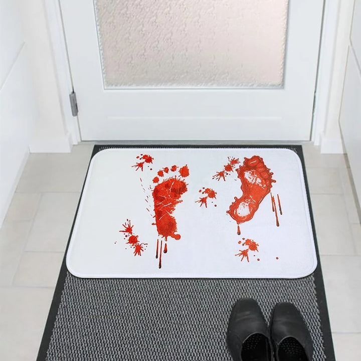 Bloody Footprint Door Mat for Halloween