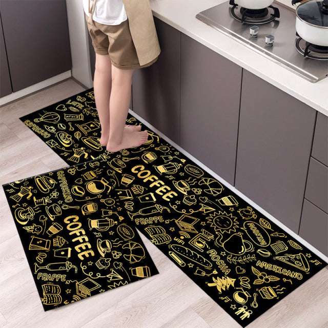 Tableware Pattern NON-Slip Kitchen Floor Mat