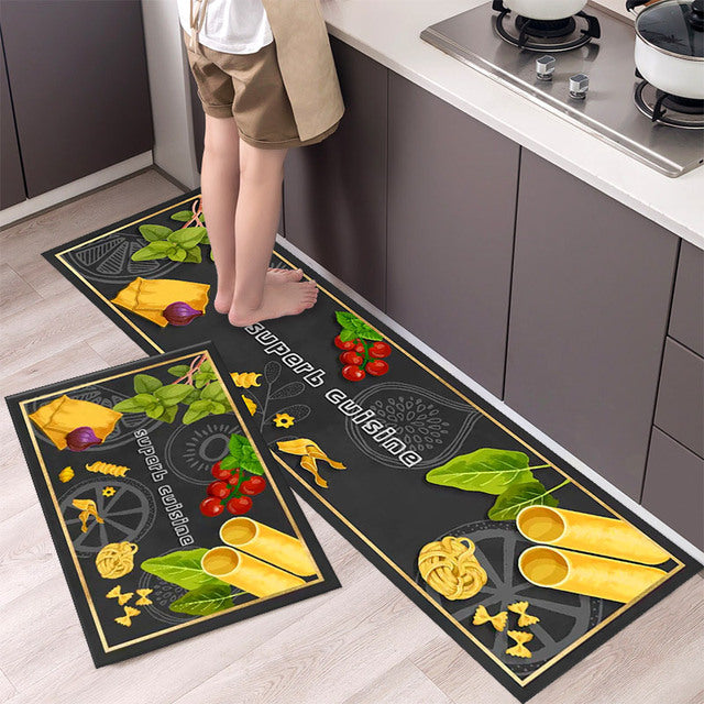 Tableware Pattern NON-Slip Kitchen Floor Mat