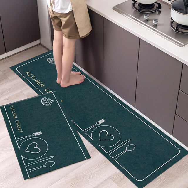 Tableware Pattern NON-Slip Kitchen Floor Mat