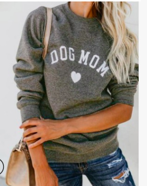 DOG MOM Print Sweatshirt